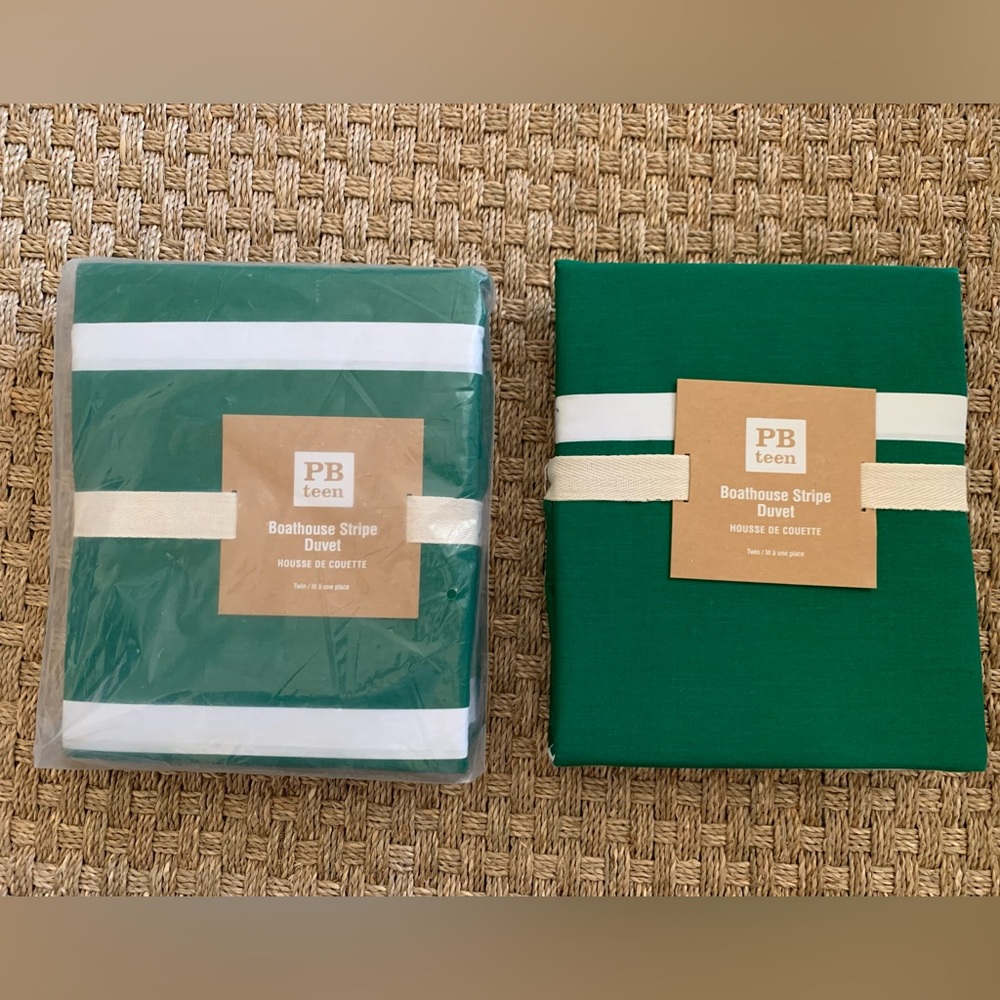 PB Teen Twin Duvets-Boathouse Stripe Green
2 Available- selling separately - Picture 2 of 4